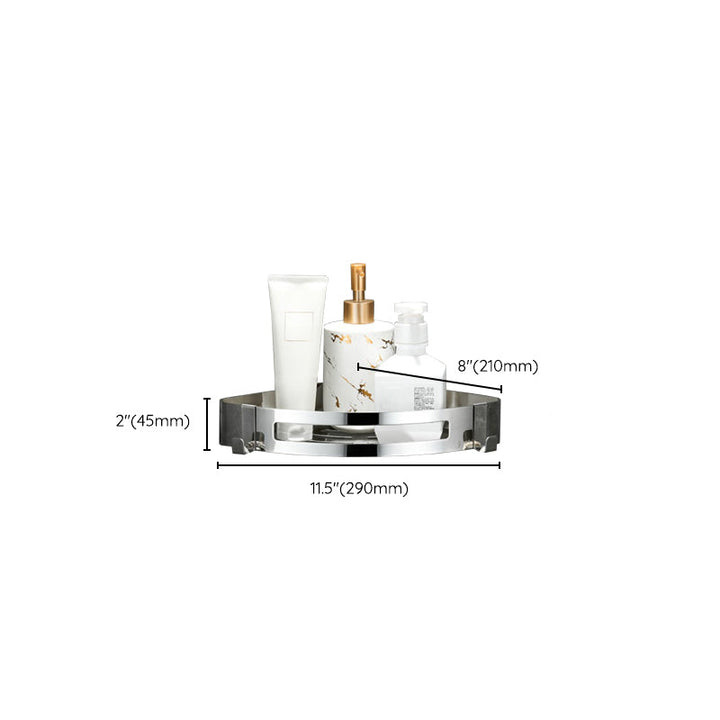 Lisslune | Modern Bathroom Hardware Set Silver Bath Shelf Bath Hardware Set