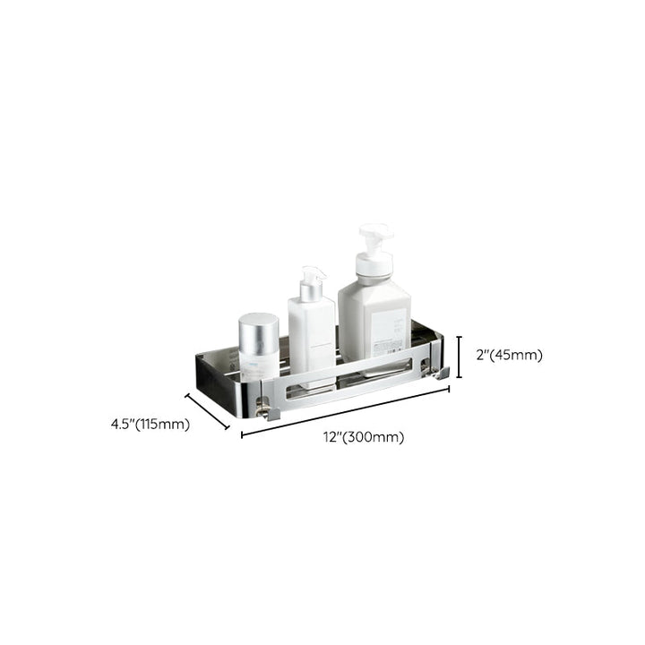 Lisslune | Modern Bathroom Hardware Set Silver Bath Shelf Bath Hardware Set