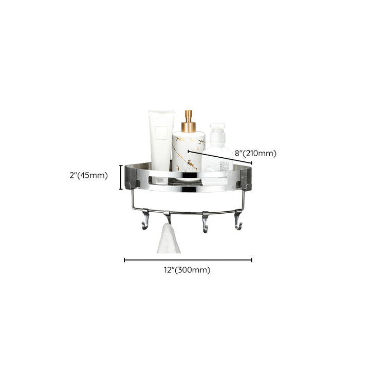 Lisslune | Modern Bathroom Hardware Set Silver Bath Shelf Bath Hardware Set