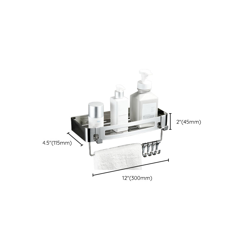 Lisslune | Modern Bathroom Hardware Set Silver Bathroom Shelf Bathroom Hardware Set