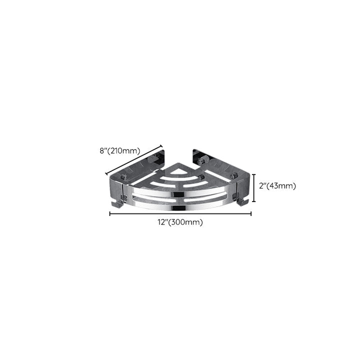 Lisslune | Modern Bathroom Hardware Set Silver Bath Shelf Bath Hardware Set