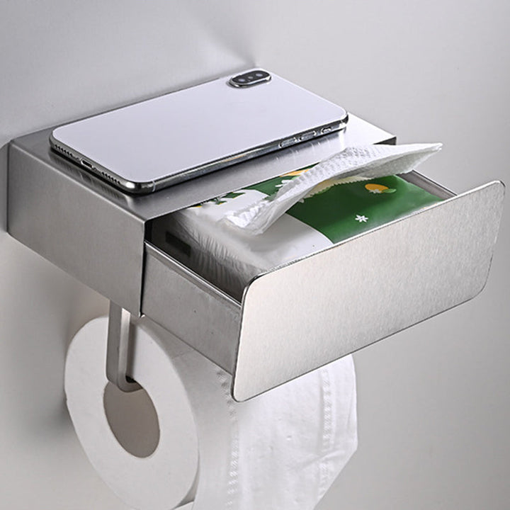 Lisslune | 2-piece stainless steel classic bathroom accessory set black & chrome paper holder