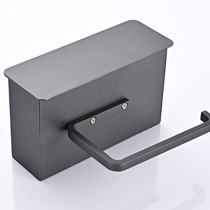 Lisslune | 2-piece stainless steel classic bathroom accessory set black & chrome paper holder
