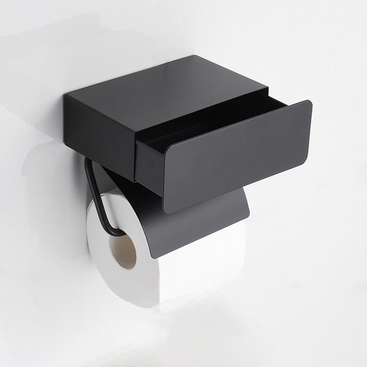 Lisslune | 2-piece stainless steel classic bathroom accessory set black & chrome paper holder