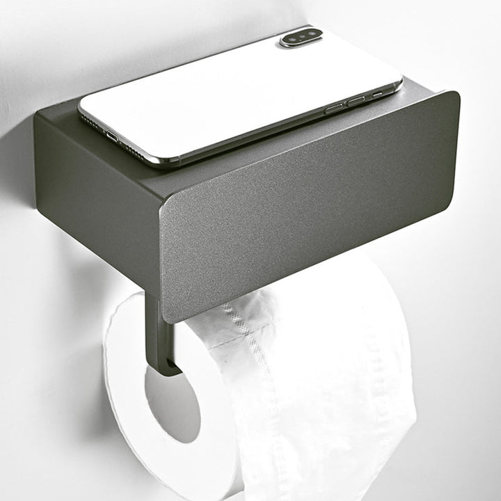 Lisslune | 2-piece stainless steel classic bathroom accessory set black & chrome paper holder