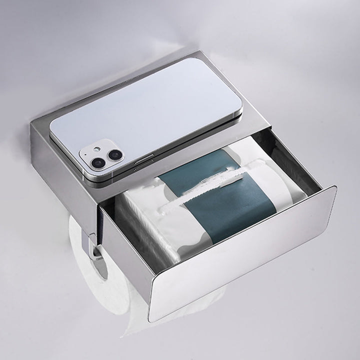 Lisslune | 2-piece stainless steel classic bathroom accessory set black & chrome paper holder
