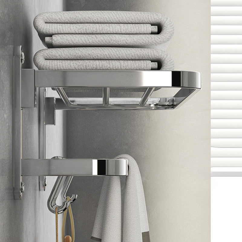 Lisslune | Chrome Modern Bathroom Hardware Set Stainless Steel Towel Hook/Towel Bar & Bath Shelf