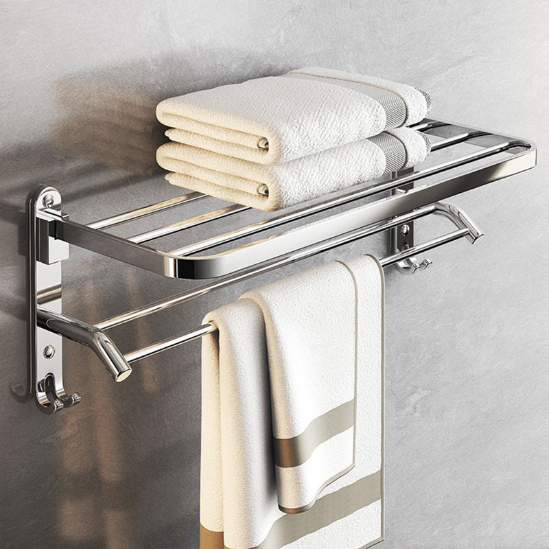 Lisslune | Chrome Modern Bathroom Hardware Set Stainless Steel Towel Hook/Towel Bar & Bath Shelf