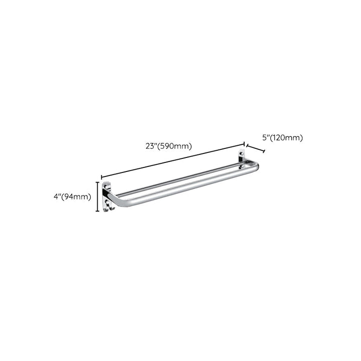 Lisslune | Chrome Modern Bathroom Hardware Set Stainless Steel Towel Hook/Towel Bar & Bath Shelf