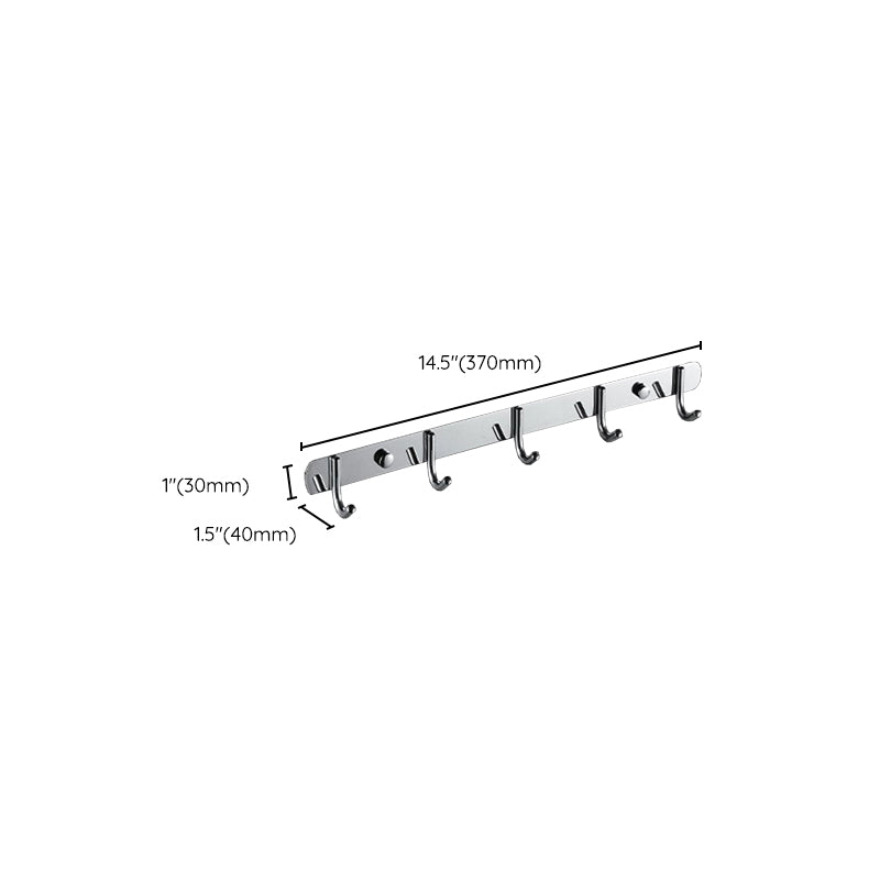 Lisslune | Chrome Modern Bathroom Hardware Set Stainless Steel Towel Hook/Towel Bar & Bath Shelf