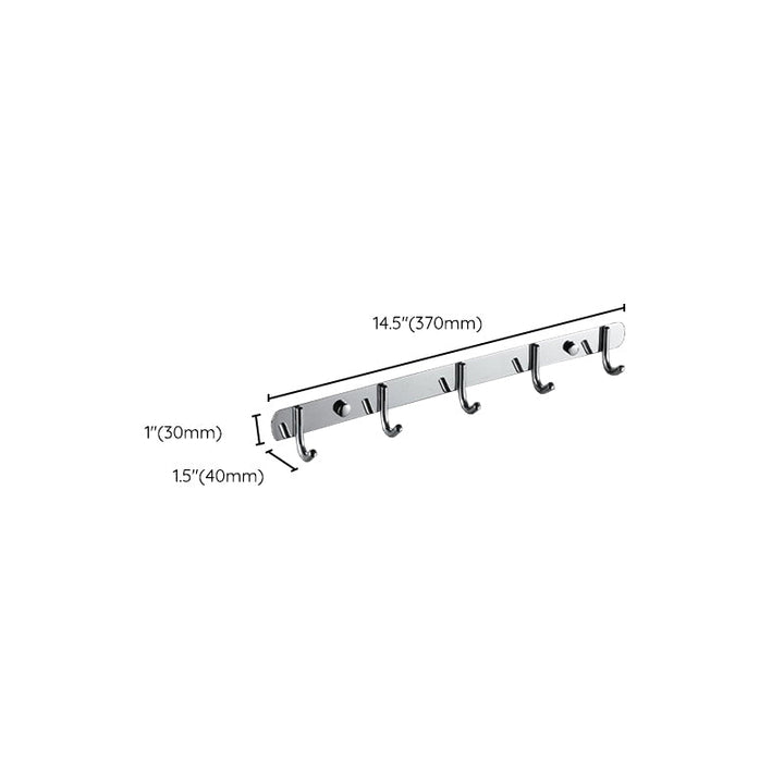 Lisslune | Chrome Modern Bathroom Hardware Set Stainless Steel Towel Hook/Towel Bar & Bath Shelf