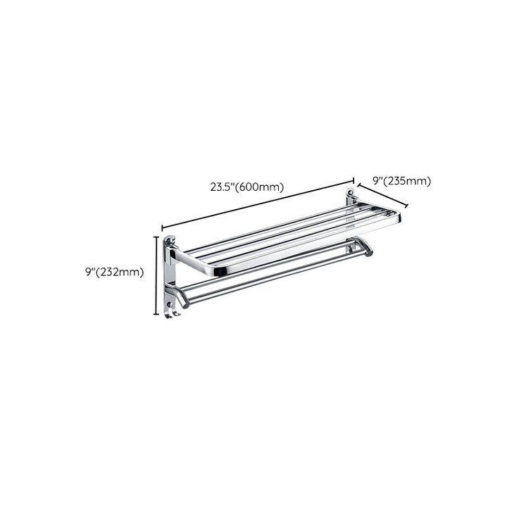 Lisslune | Chrome Modern Bathroom Hardware Set Stainless Steel Towel Hook/Towel Bar & Bath Shelf