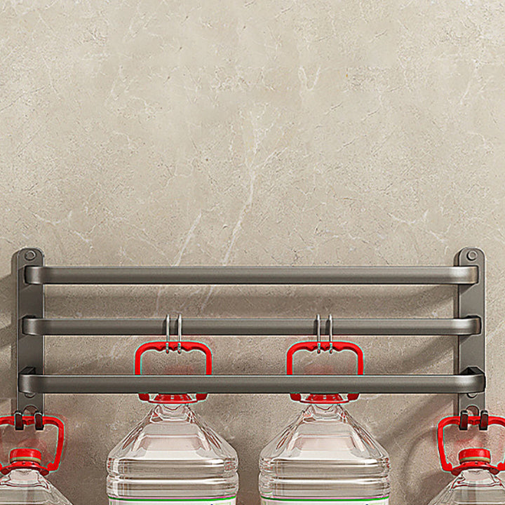 Lisslune | 2-piece modern bathroom accessory set in matte grey aluminum towel rail
