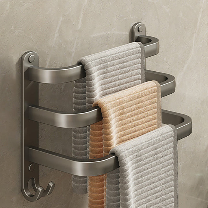 Lisslune | 2-piece modern bathroom accessory set in matte grey aluminum towel rail
