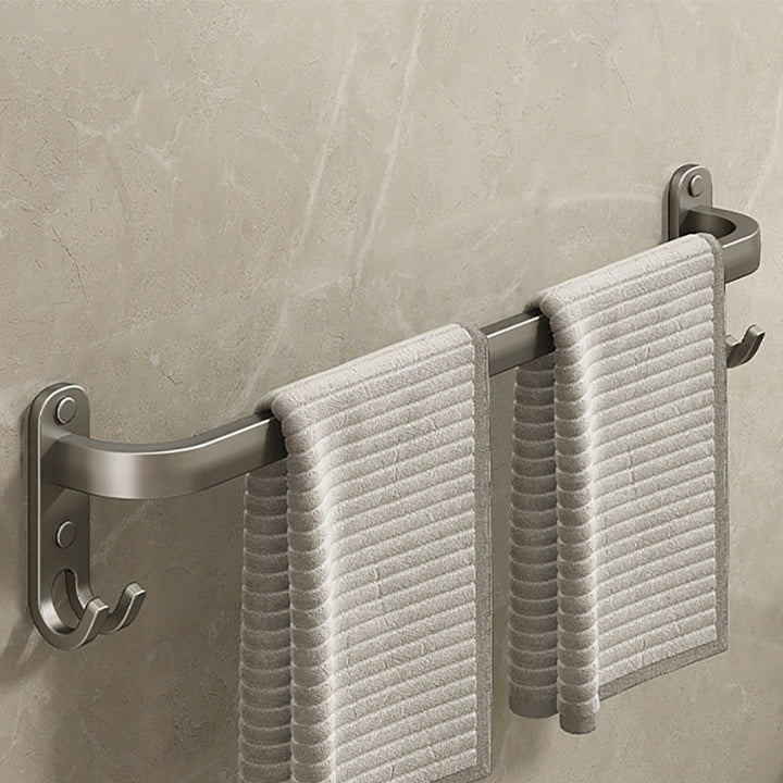 Lisslune | 2-piece modern bathroom accessory set in matte grey aluminum towel rail