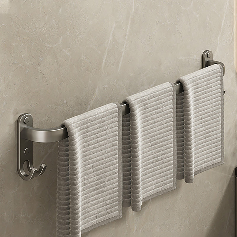 Lisslune | 2-piece modern bathroom accessory set in matte grey aluminum towel rail