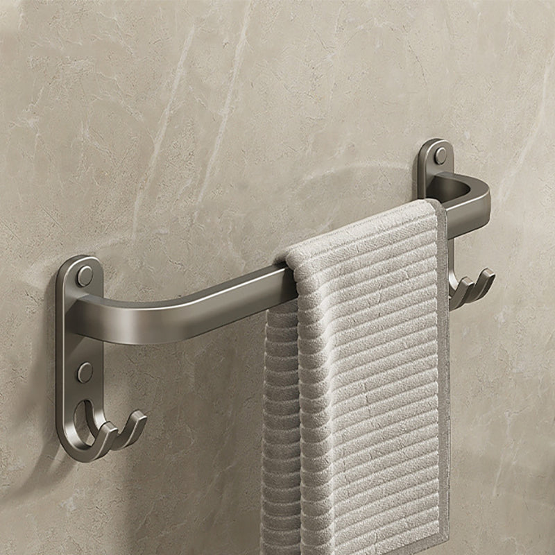 Lisslune | 2-piece modern bathroom accessory set in matte grey aluminum towel rail