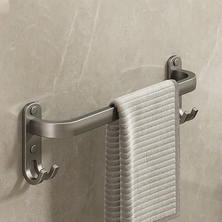 Lisslune | 2-piece modern bathroom accessory set in matte grey aluminum towel rail