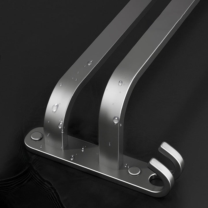 Lisslune | 2-piece modern bathroom accessory set in matte grey aluminum towel rail