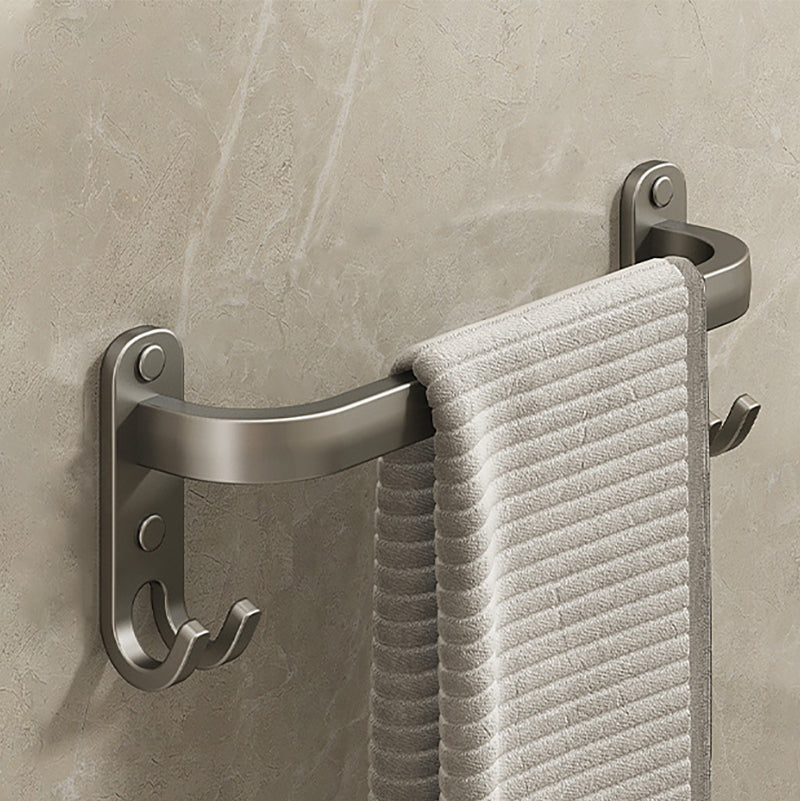 Lisslune | 2-piece modern bathroom accessory set in matte grey aluminum towel rail