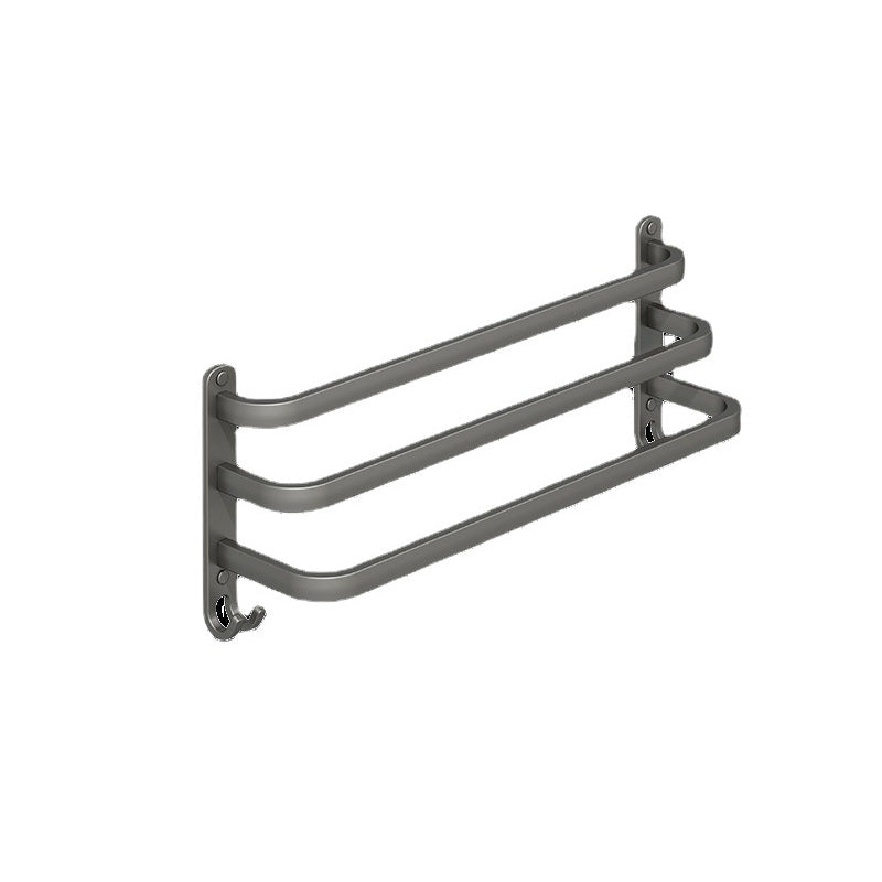 Lisslune | 2-piece modern bathroom accessory set in matte grey aluminum towel rail