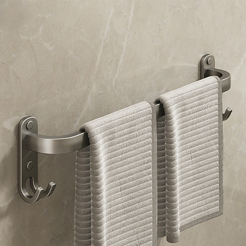 Lisslune | 2-piece modern bathroom accessory set in matte grey aluminum towel rail