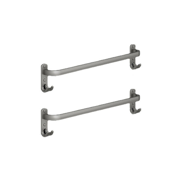 Lisslune | 2-piece modern bathroom accessory set in matte grey aluminum towel rail