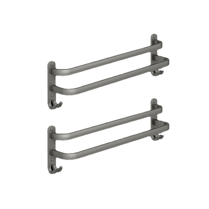 Lisslune | 2-piece modern bathroom accessory set in matte grey aluminum towel rail