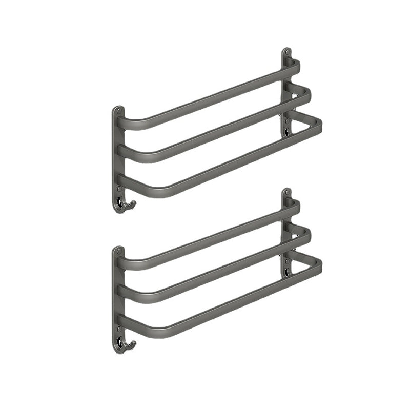 Lisslune | 2-piece modern bathroom accessory set in matte grey aluminum towel rail