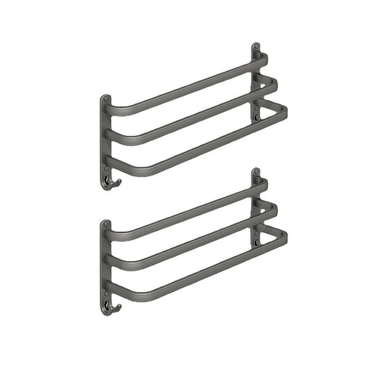 Lisslune | 2-piece modern bathroom accessory set in matte grey aluminum towel rail