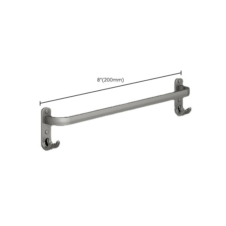 Lisslune | 2-piece modern bathroom accessory set in matte grey aluminum towel rail