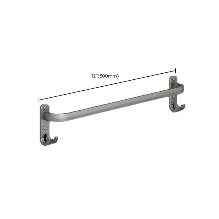 Lisslune | 2-piece modern bathroom accessory set in matte grey aluminum towel rail