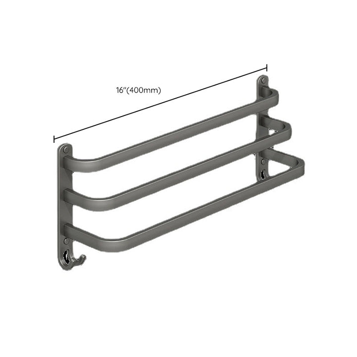 Lisslune | 2-piece modern bathroom accessory set in matte grey aluminum towel rail