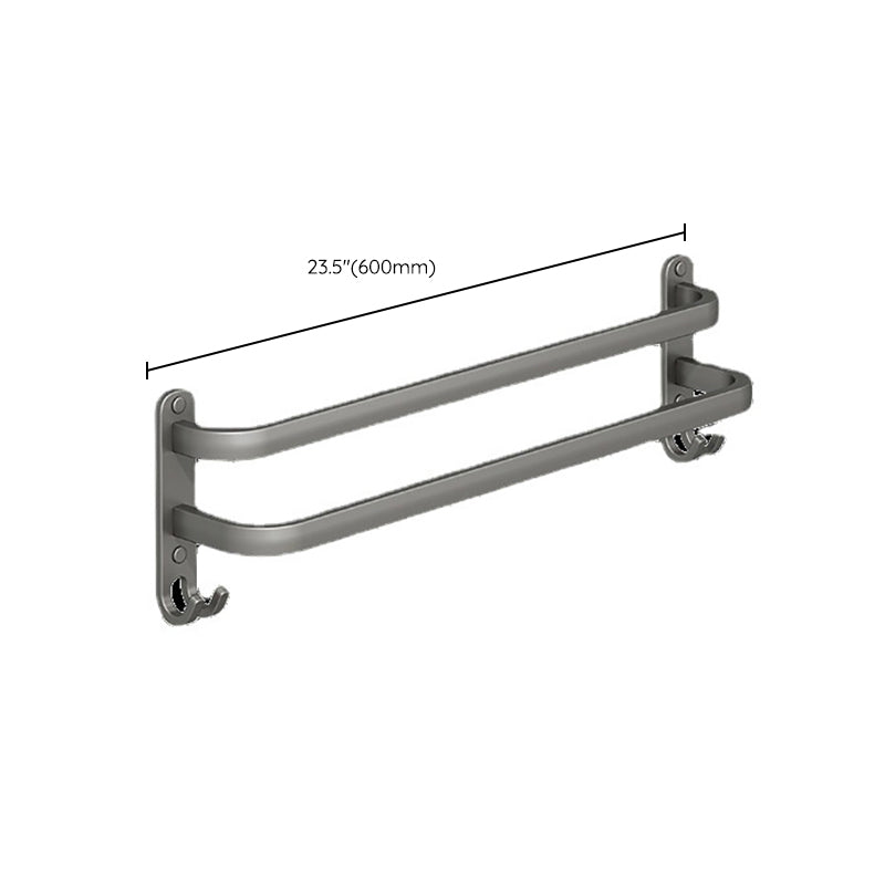 Lisslune | 2-piece modern bathroom accessory set in matte grey aluminum towel rail