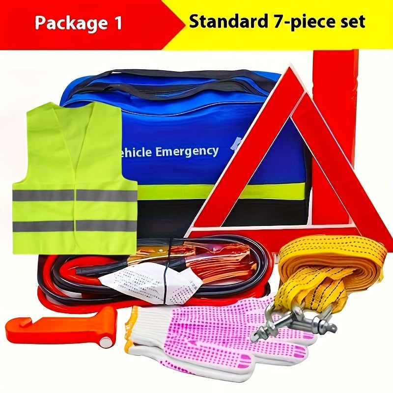 Lisslune | Car Emergency Kit – Complete Safety Set with Warning Triangle, Jump Cables, and Safety Vest