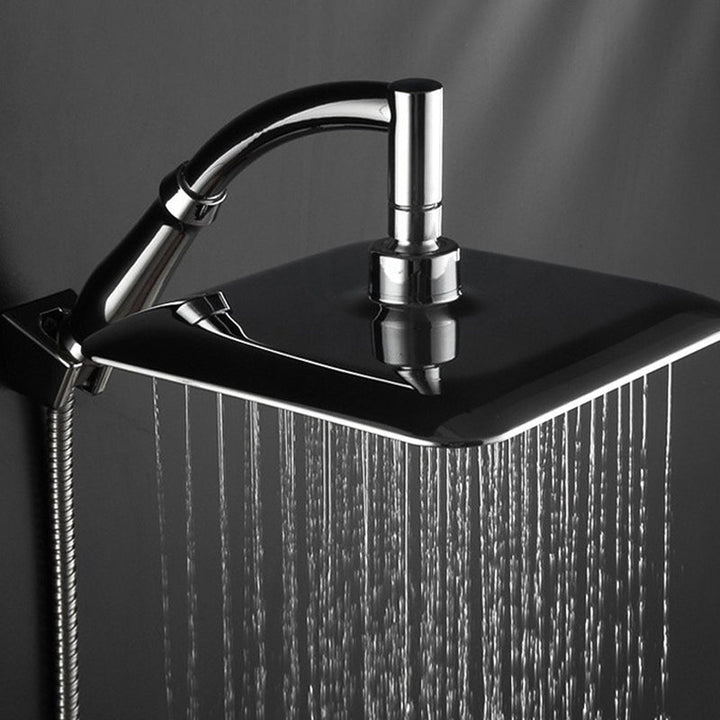 Lisslune | Modern Square Shower Head Combo Chrome Rainfall Shower Head