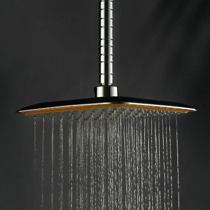 Lisslune | Modern Square Shower Head Combo Chrome Rainfall Shower Head