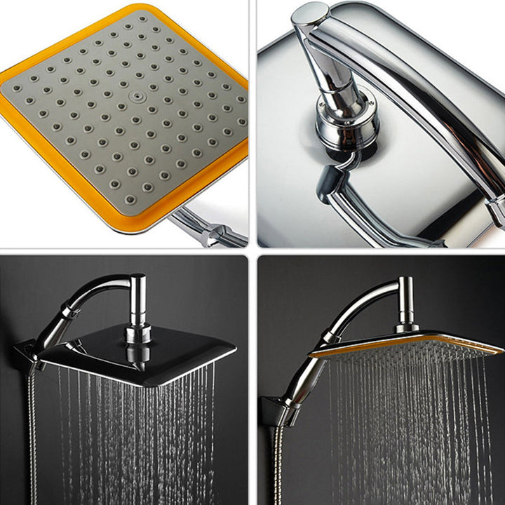 Lisslune | Modern Square Shower Head Combo Chrome Rainfall Shower Head