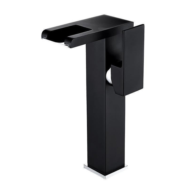 Lisslune | Modern Faucet for Sink Brass Lever Handles LED Waterfall Sink Faucet