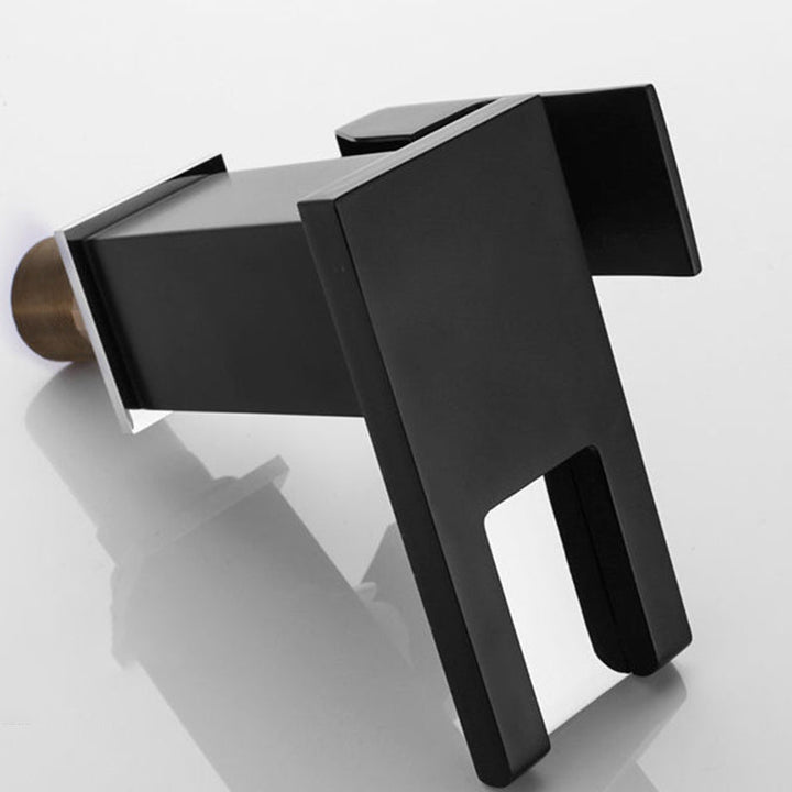 Lisslune | Modern Faucet for Sink Brass Lever Handles LED Waterfall Sink Faucet