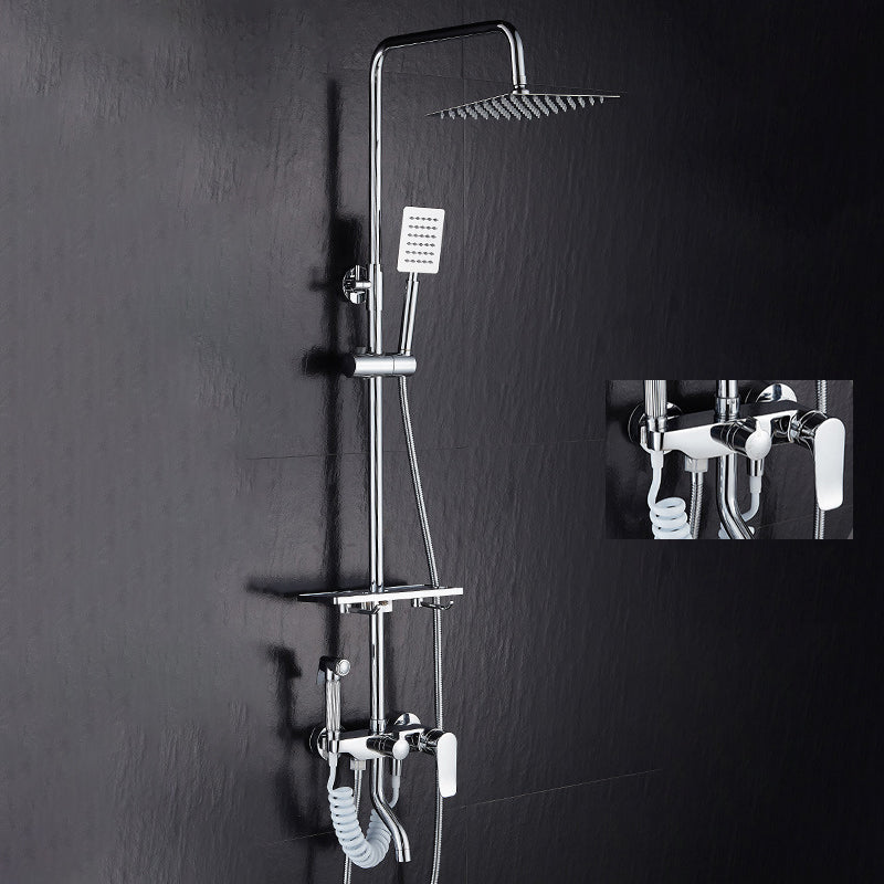 Lisslune | Modern adjustable water flow shower faucet shower arm shower system on the wall