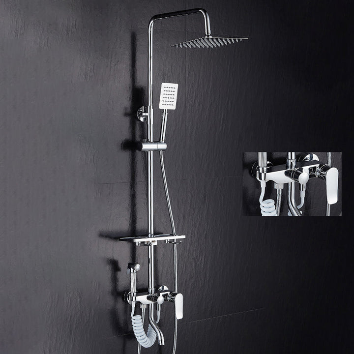 Lisslune | Modern adjustable water flow shower faucet shower arm shower system on the wall