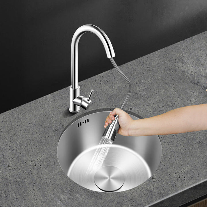 Lisslune | Contemporary Style Kitchen Sink Stainless Steel Round Kitchen Sink