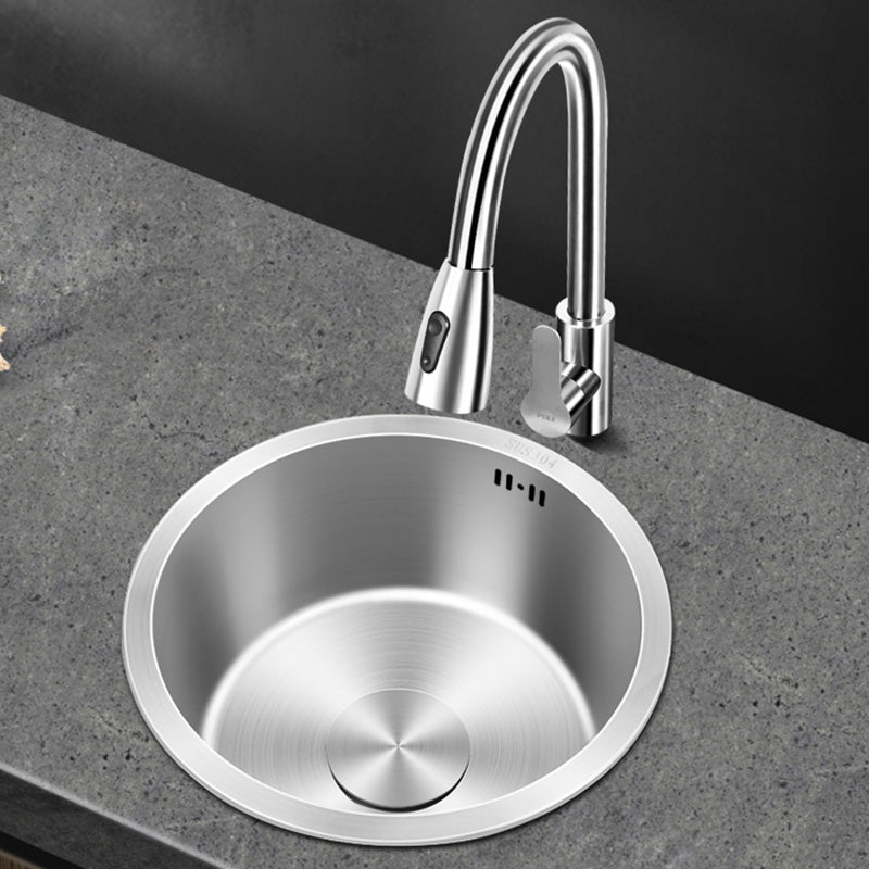 Lisslune | Contemporary Style Kitchen Sink Stainless Steel Round Kitchen Sink
