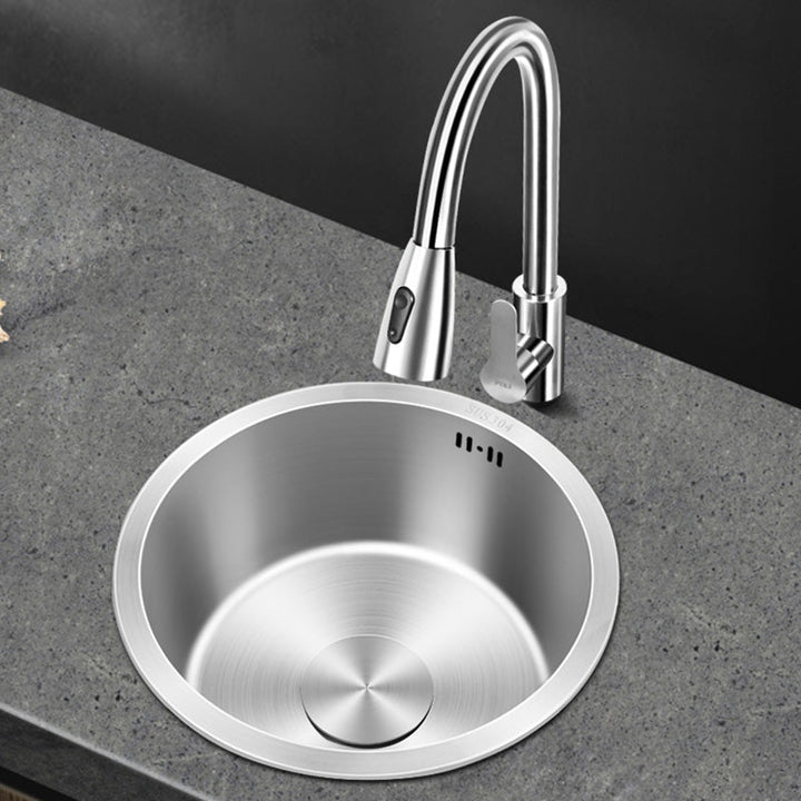 Lisslune | Contemporary Style Kitchen Sink Stainless Steel Round Kitchen Sink