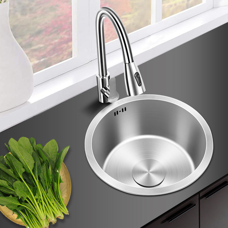 Lisslune | Contemporary Style Kitchen Sink Stainless Steel Round Kitchen Sink