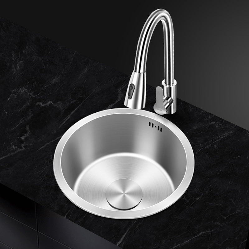 Lisslune | Contemporary Style Kitchen Sink Stainless Steel Round Kitchen Sink
