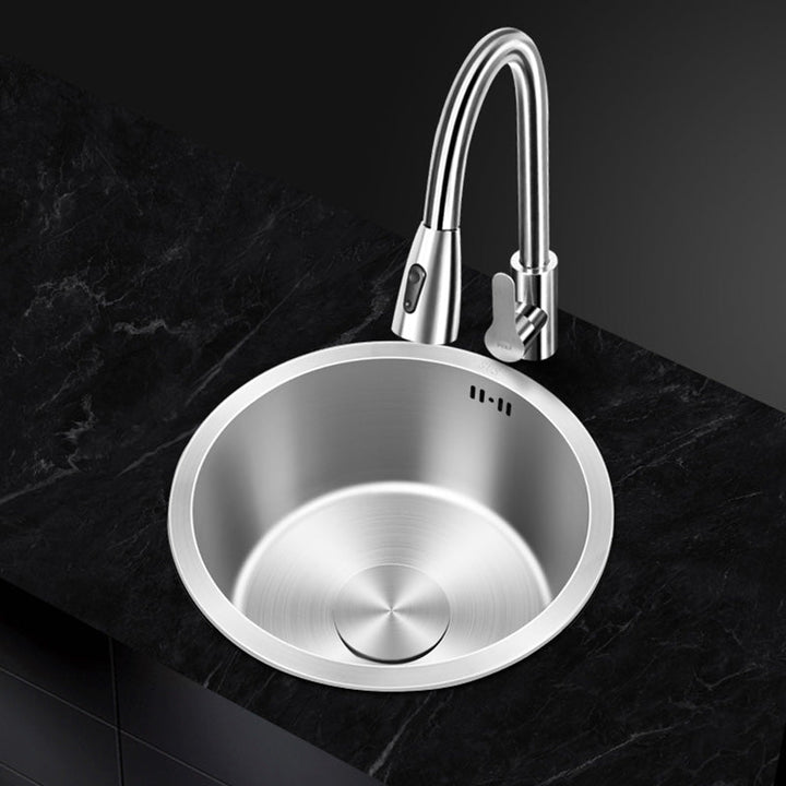 Lisslune | Contemporary Style Kitchen Sink Stainless Steel Round Kitchen Sink