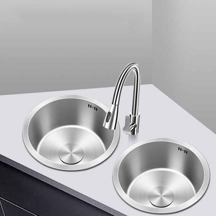 Lisslune | Contemporary Style Kitchen Sink Stainless Steel Round Kitchen Sink