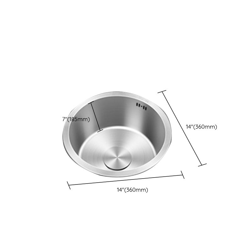 Lisslune | Contemporary Style Kitchen Sink Stainless Steel Round Kitchen Sink